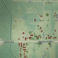 Second close-up of the map of Tickfaw, Louisiana print showing more streets and buildings