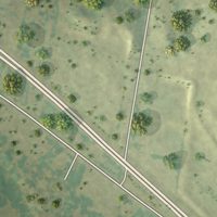 Second close-up of the map of Tierra Dorada, Texas print showing more streets and buildings