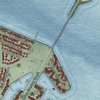 Second close-up of the map of Tierra Verde, Florida print showing more streets and buildings