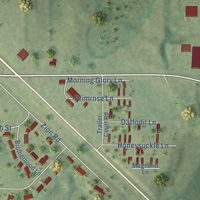 Second close-up of the map of Tigerton, Wisconsin print showing more streets and buildings