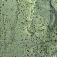 Second close-up of the map of Tijeras, New Mexico print showing more streets and buildings
