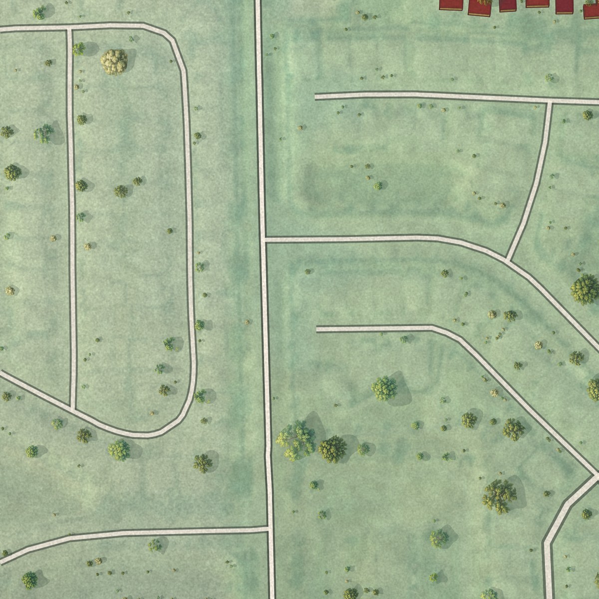 Second close-up of the map of Tildenville, Florida print showing more streets and buildings