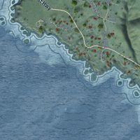 Second close-up of the map of Timber Cove, California print showing more streets and buildings