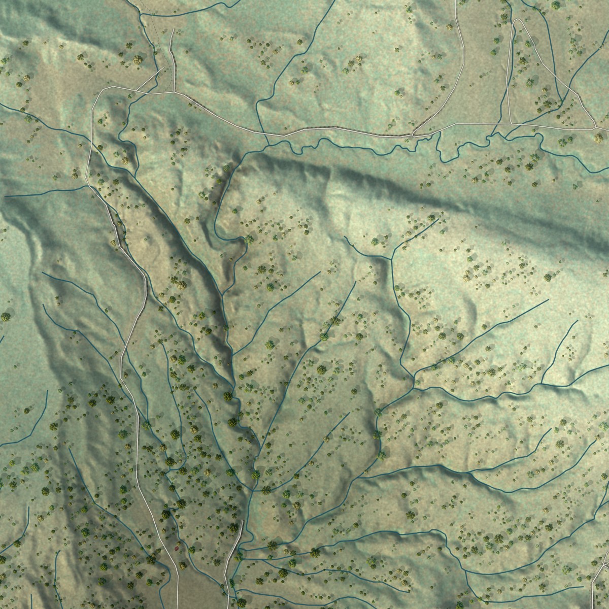 Second close-up of the map of Timberlake, New Mexico print showing more streets and buildings