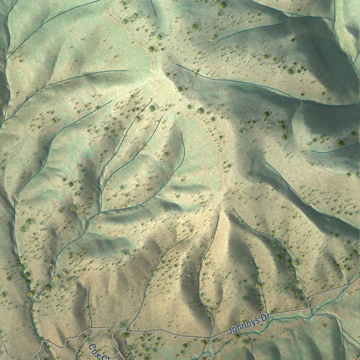 Second close-up of the map of Timberon, New Mexico print showing more streets and buildings
