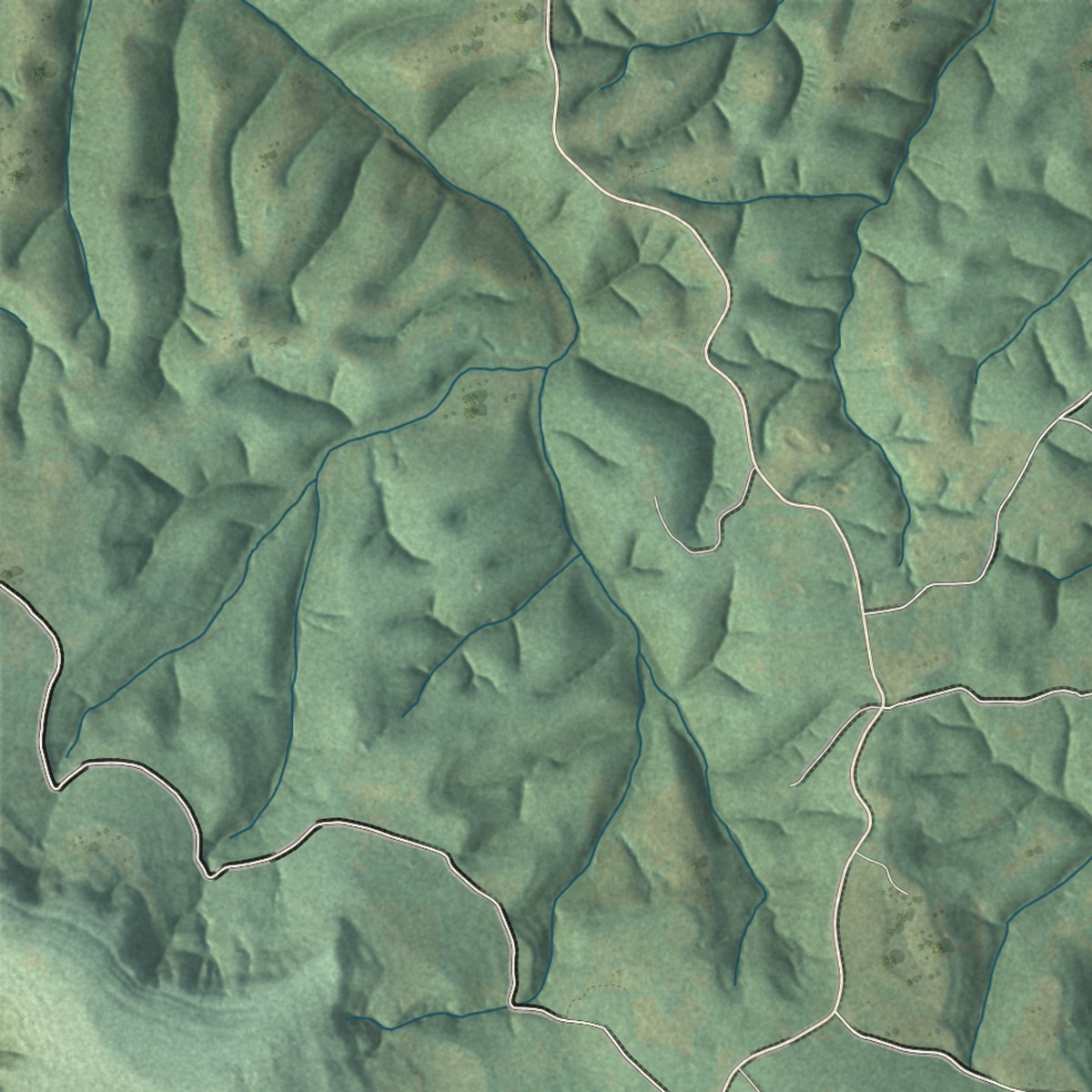 Second close-up of the map of Timbo, Arkansas print showing more streets and buildings
