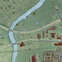 Second close-up of the map of Tinicum, Delaware County, Pennsylvania print showing more streets and buildings