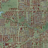 Second close-up of the map of Tinley Park, Illinois print showing more streets and buildings