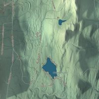 Close-up of the map of Tinmouth, Vermont print showing terrain and local geography