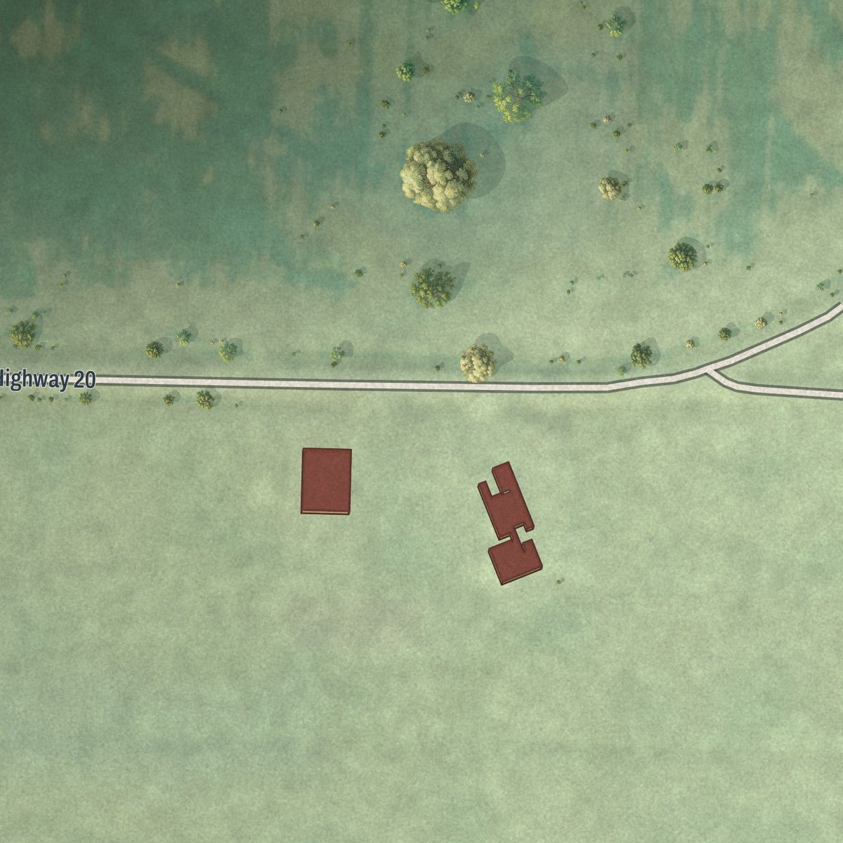 Second close-up of the map of Tintah, Minnesota print showing more streets and buildings