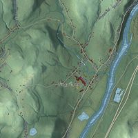 Second close-up of the map of Tioga, New York print showing more streets and buildings