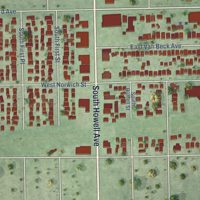 Second close-up of the map of Tippecanoe, Wisconsin print showing more streets and buildings