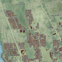 Second close-up of the map of Titusville, Florida print showing more streets and buildings