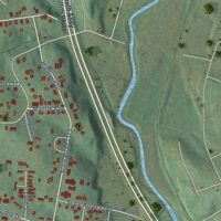 Second close-up of the map of Toast, North Carolina print showing more streets and buildings