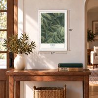 Tobin, California map, 12 x 18 inch print in a white frame in an entryway