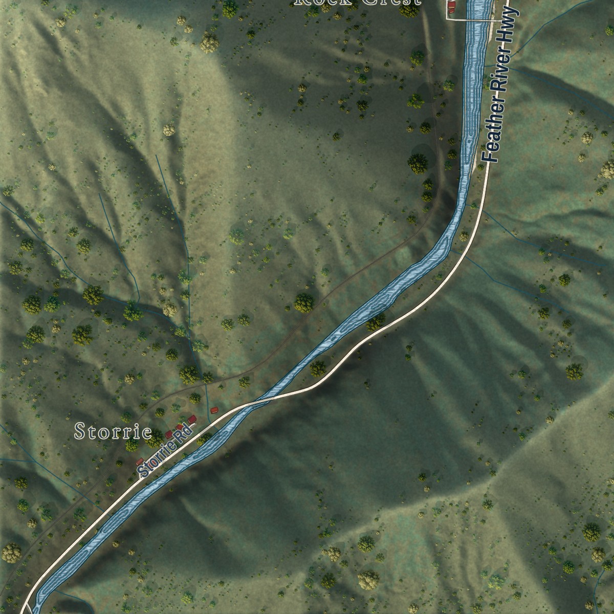 Second close-up of the map of Tobin, California print showing more streets and buildings