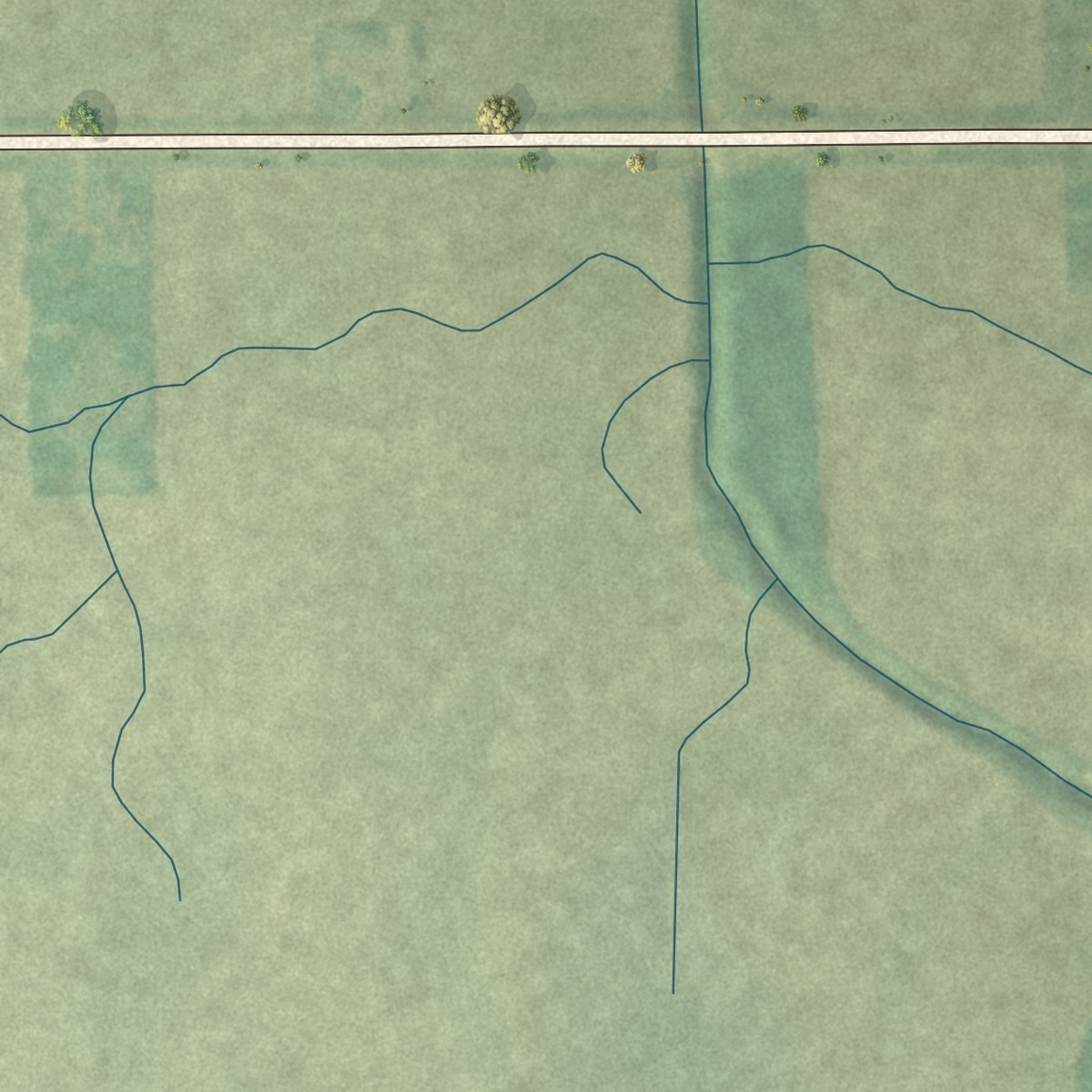 Second close-up of the map of Tocsin, Indiana print showing more streets and buildings