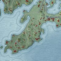 Second close-up of the map of Tokeneke, Connecticut print showing more streets and buildings