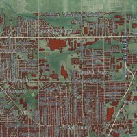 Second close-up of the map of Toledo, Ohio print showing more streets and buildings