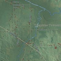 Second close-up of the map of Tompkins, Michigan print showing more streets and buildings