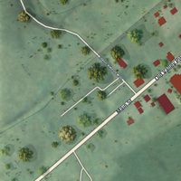 Second close-up of the map of Toms Brook, Virginia print showing more streets and buildings