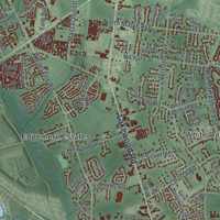 Second close-up of the map of Toms River, New Jersey print showing more streets and buildings