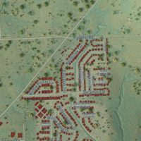 Second close-up of the map of Tonganoxie, Kansas print showing more streets and buildings