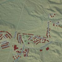 Second close-up of the map of Tonopah, Nevada print showing more streets and buildings