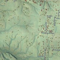 Second close-up of the map of Tontitown, Arkansas print showing more streets and buildings