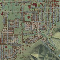 Second close-up of the map of Tooele, Utah print showing more streets and buildings