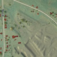 Second close-up of the map of Toomsboro, Georgia print showing more streets and buildings