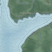 Second close-up of the map of Torch Lake, Houghton County, Michigan print showing more streets and buildings
