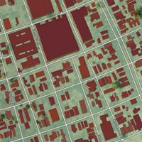 Second close-up of the map of Touro, Louisiana print showing more streets and buildings