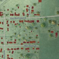 Second close-up of the map of Towanda, Illinois print showing more streets and buildings