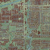 Second close-up of the map of Town 'n' Country, Florida print showing more streets and buildings