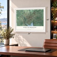Town of Boonton, Morris County, New Jersey map, 18 x 24 inch print in a white frame in a home office
