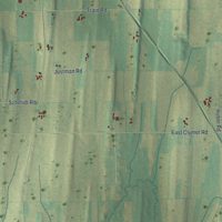 Second close-up of the map of the Town of Clyman, Wisconsin print showing more streets and buildings
