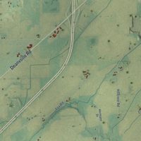 Second close-up of the map of the Town of Columbus, Wisconsin print showing more streets and buildings