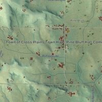 Second close-up of the map of the Town of Cross Plains, Wisconsin print showing more streets and buildings