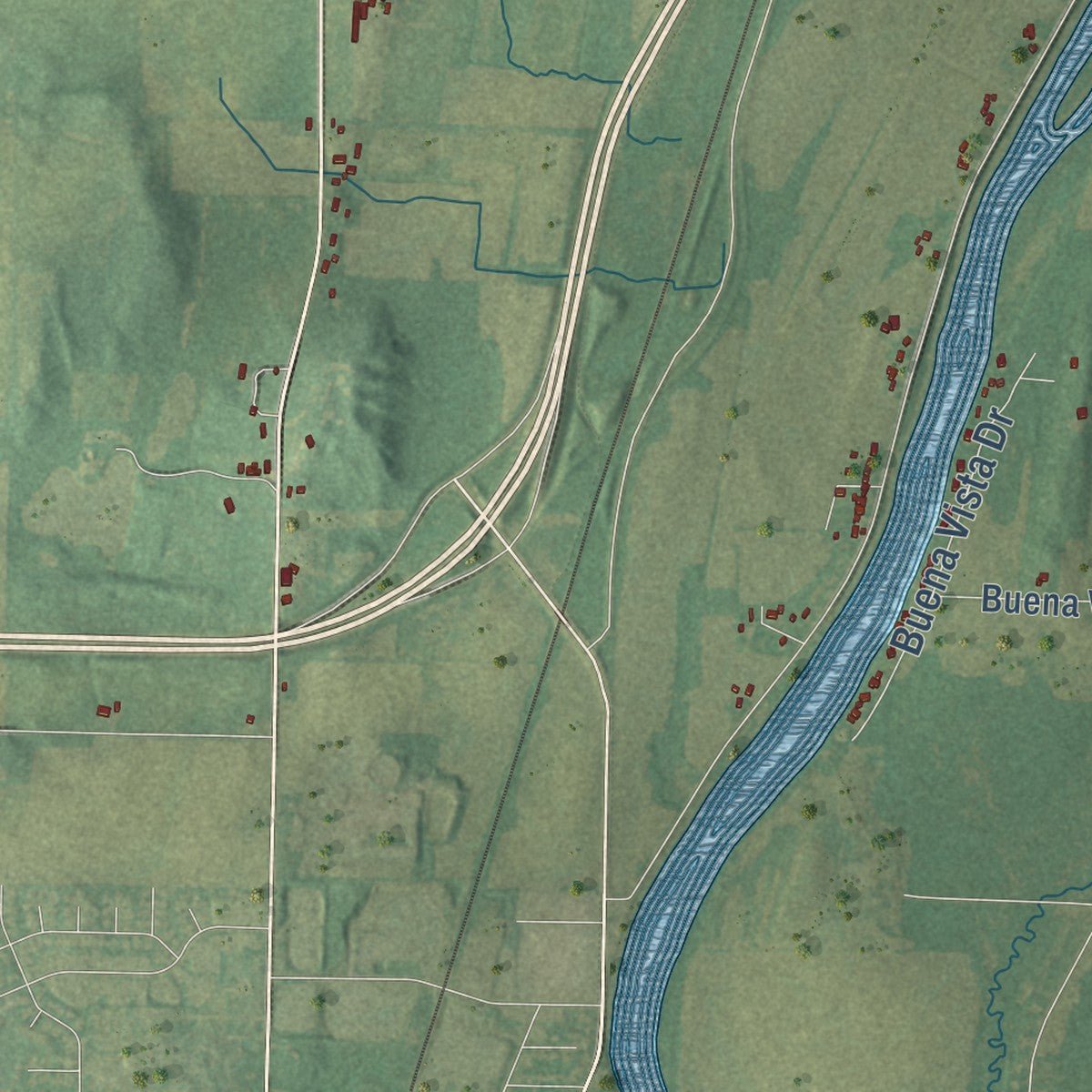 Second close-up of the map of the Town of Jefferson, Jefferson County, Wisconsin print showing more streets and buildings