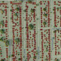 Second close-up of the map of the Town of Lake, Wisconsin print showing more streets and buildings