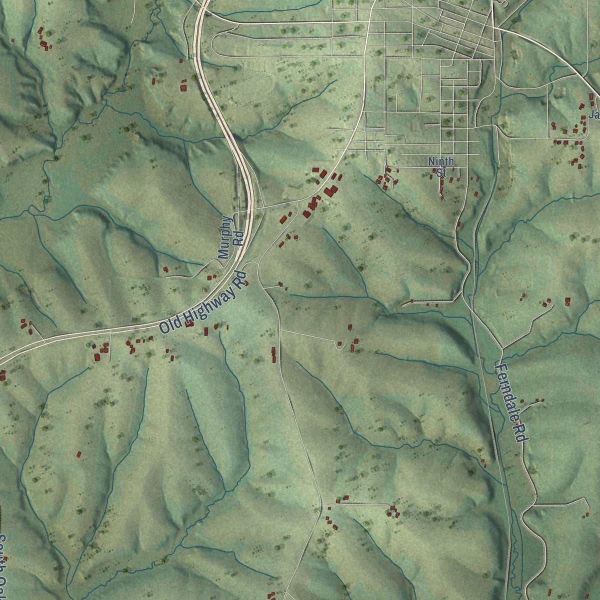 Second close-up of the map of the Town of Mineral Point, Wisconsin print showing more streets and buildings