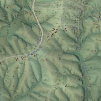 Second close-up of the map of the Town of Mineral Point, Wisconsin print showing more streets and buildings