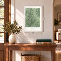 Town of Mineral Point, Wisconsin map, 12 x 18 inch print in a white frame in an entryway