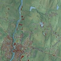 Second close-up of the map of the Town of Montgomery, New York print showing more streets and buildings