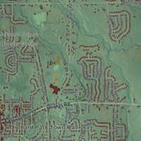 Second close-up of the map of the Town of Orchard Park, New York print showing more streets and buildings