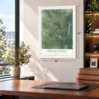 Town of Osceola, Fond du Lac County, Wisconsin map, 18 x 24 inch print in a white frame in a home office