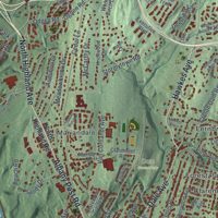 Second close-up of the map of the Town of Ossining, New York print showing more streets and buildings
