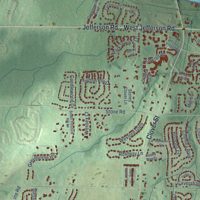 Second close-up of the map of the Town of Pittsford, New York print showing more streets and buildings