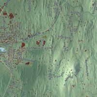 Second close-up of the map of the Town of Rhinebeck, New York print showing more streets and buildings